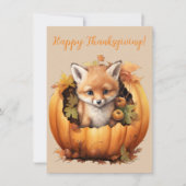 Belles cartes d'aquarelle Bon thanksgiving Fox (Devant)