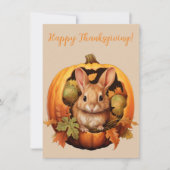 Belles cartes d'aquarelle Bunny Bon thanksgiving (Devant)