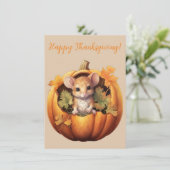 Belles cartes d'aquarelle de la souris Bon thanksg (Debout devant)