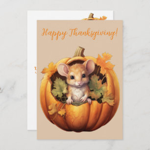 Belles cartes d'aquarelle de la souris Bon thanksg