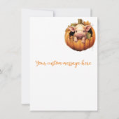 Belles cartes d'aquarelle de porc Bon thanksgiving (Dos)
