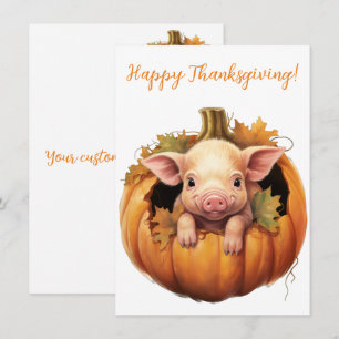 Belles cartes d'aquarelle de porc Bon thanksgiving