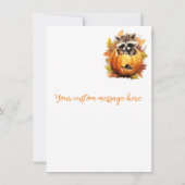Belles Cartes D'Aquarelle Raccoon Bon thanksgiving (Dos)