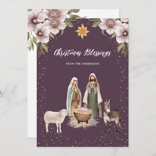 Belles Cartes de Noël chrétiennes religieuses (Devant / Derrière)