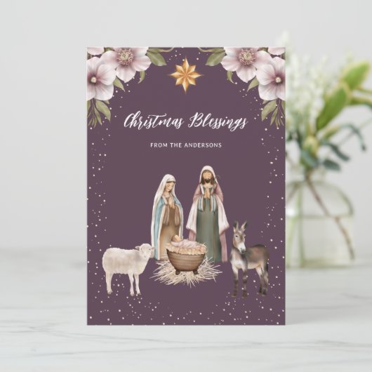 Belles Cartes de Noël chrétiennes religieuses (Debout devant)