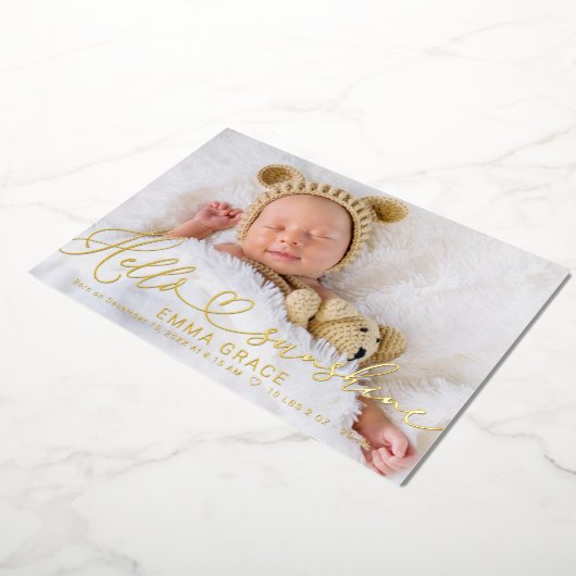 Belles Cartes Faire-part de naissance Photo Script (Rotation)