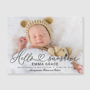 Belles Cartes Faire-part de naissance Photo Script