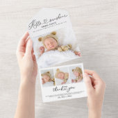Belles Cartes Faire-part de naissance Photo Script (Déchirure)