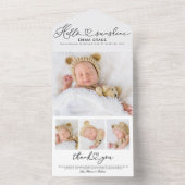 Belles Cartes Faire-part de naissance Photo Script (À l'intérieur)