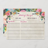 Belles cartes Floral Recette (Devant / Derrière)