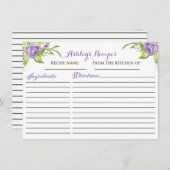 Belles cartes Floral Recette (Devant / Derrière)