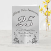 Belles cartes PERSONNALISÉES du 25e anniversaire (Fleur jaune)