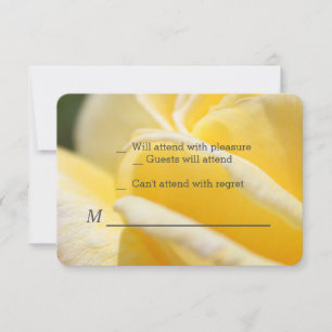 belles cartes RSVP de fleurs de rose jaune.