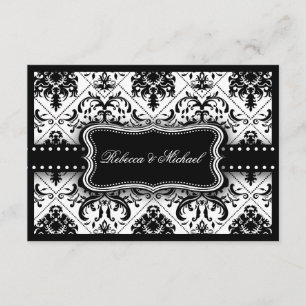 Belles Cartes Vintage Damas Noir & Blanc RSVP