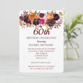 Belles couleurs automne Floral Invitation annivers (Debout devant)