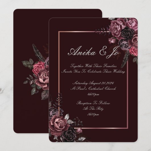 BELLES COULEURS DE CHUTE FAIRE-PART DE MARIAGE FLO (Devant / Derrière)