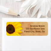 Belles étiquettes d'adresse de retour de tournesol (En situation)