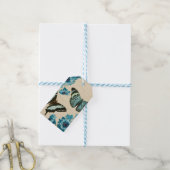 Belles étiquettes de cadeau papillon turquoise (Avec de laficelle)