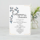 Belles feuilles avec Faire-part de mariage Gold Li (Debout devant)