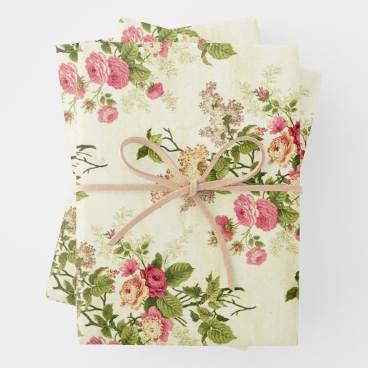Belles feuilles de papier à envelopper florales an (En situation)