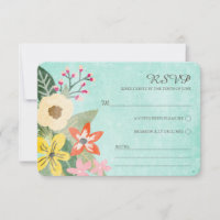 Belles fleurs Aquarelle Florale RSVP / Aqua