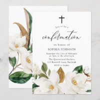 Belles fleurs blanches Confirmation Invitation