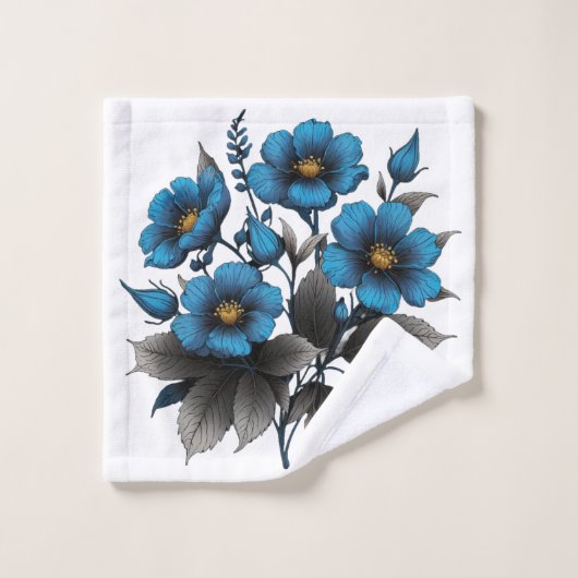 belles fleurs bleues (Gant de toilette)