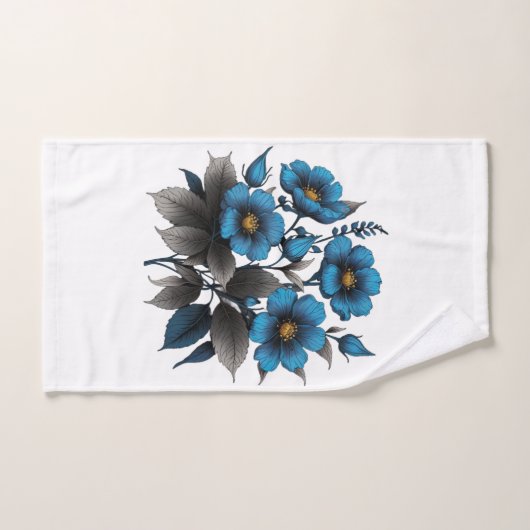 belles fleurs bleues (Serviette à main)