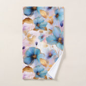 Belles fleurs bleues Encre d'alcool dans les paste (Serviette à main)