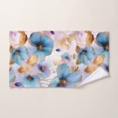 Belles fleurs bleues Encre d'alcool dans les paste (Serviette à main)