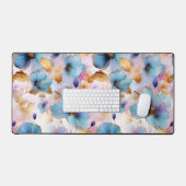 Belles fleurs bleues Encre d'alcool dans les paste (Clavier et souris)