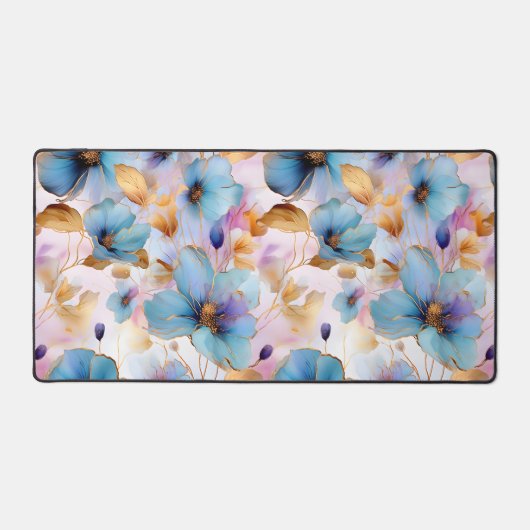 Belles fleurs bleues Encre d'alcool dans les paste (Recto)