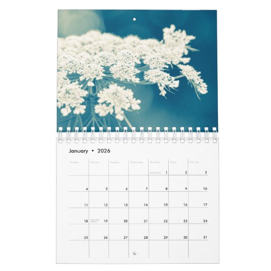 Belles FLEURS Calendrier de 12 mois (Jan 2026)