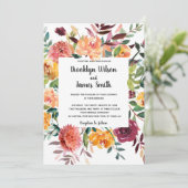 Belles fleurs d'automne Invitations de mariage (Debout devant)