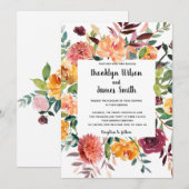 Belles fleurs d'automne Invitations de mariage (Devant / Derrière)