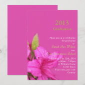 Belles fleurs d'azalée roses invitation de remise  (Devant / Derrière)