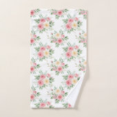 Belles fleurs de couleur pastel sur fond blanc (Serviette à main)