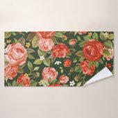 Belles fleurs de pivoine sans couture motif (Serviette de bain)