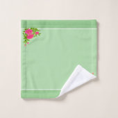 Belles fleurs de pivoines roses & vert olive (Gant de toilette)