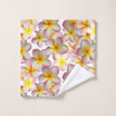 Belles fleurs de Plumeria sur blanc (Gant de toilette)