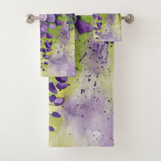 Belles Fleurs De Wisteria En Aquarelle