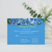 Belles fleurs d'hydrangée bleue mariage RSVP (Debout devant)