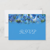 Belles fleurs d'hydrangée bleue mariage RSVP (Dos)