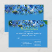 Belles fleurs d'hydrangée bleue mariage RSVP (Devant / Derrière)