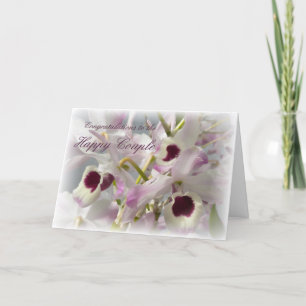 Belles fleurs d'orchidées épousant la carte de