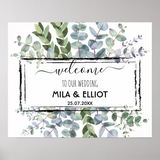 Belles fleurs et affiche d'eucalyptus (Devant)