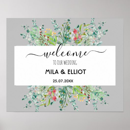 Belles fleurs et affiche d'eucalyptus (Devant)