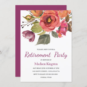 Belles Fleurs Femmes Invitation de la retraite