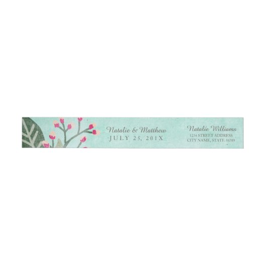 Belles fleurs Mariage Wraparound Étiquettes / Aqua (Individuel)