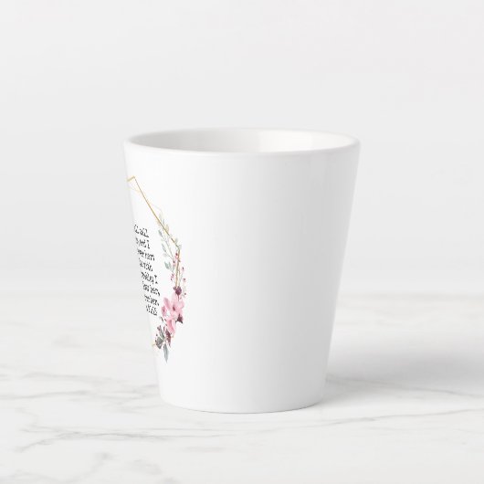 Belles Fleurs Psaume 91 Latte Mug (Devant)